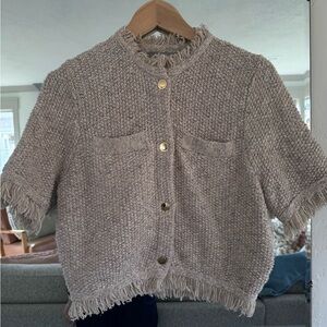 J Crew cropped fringe trim lady jacket